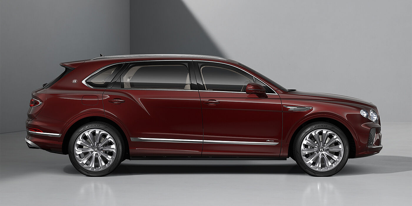 Thomas Exclusive Cars GmbH Bentley Bentayga EWB Azure SUV in Cricket Ball paint and 22" Ten Spoke Polished wheels - profile