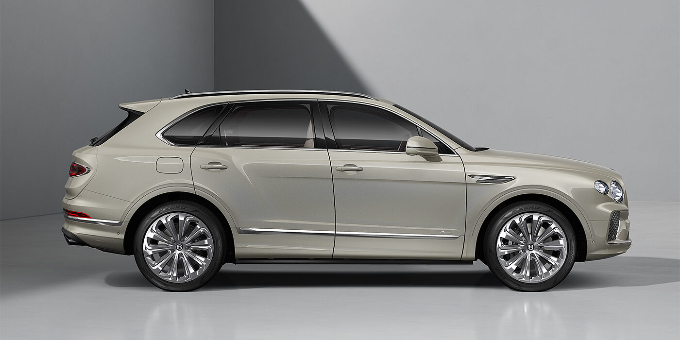 Thomas Exclusive Cars GmbH Bentley Bentayga Azure SUV in White Sand paint and 22" Ten Spoke Polished wheels ls - profile