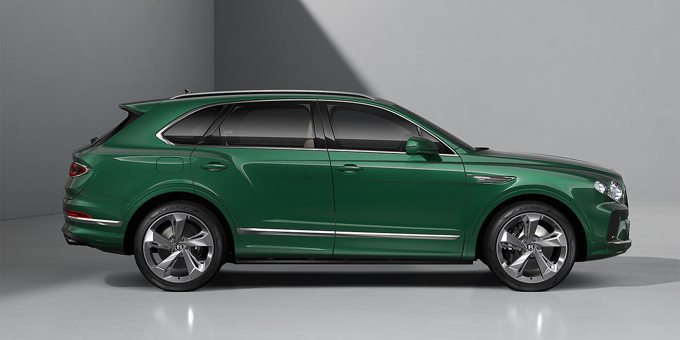 Thomas Exclusive Cars GmbH Bentley Bentayga SUV in Verdant paint and 22" Five Spoke Directional Polished wheels - profile