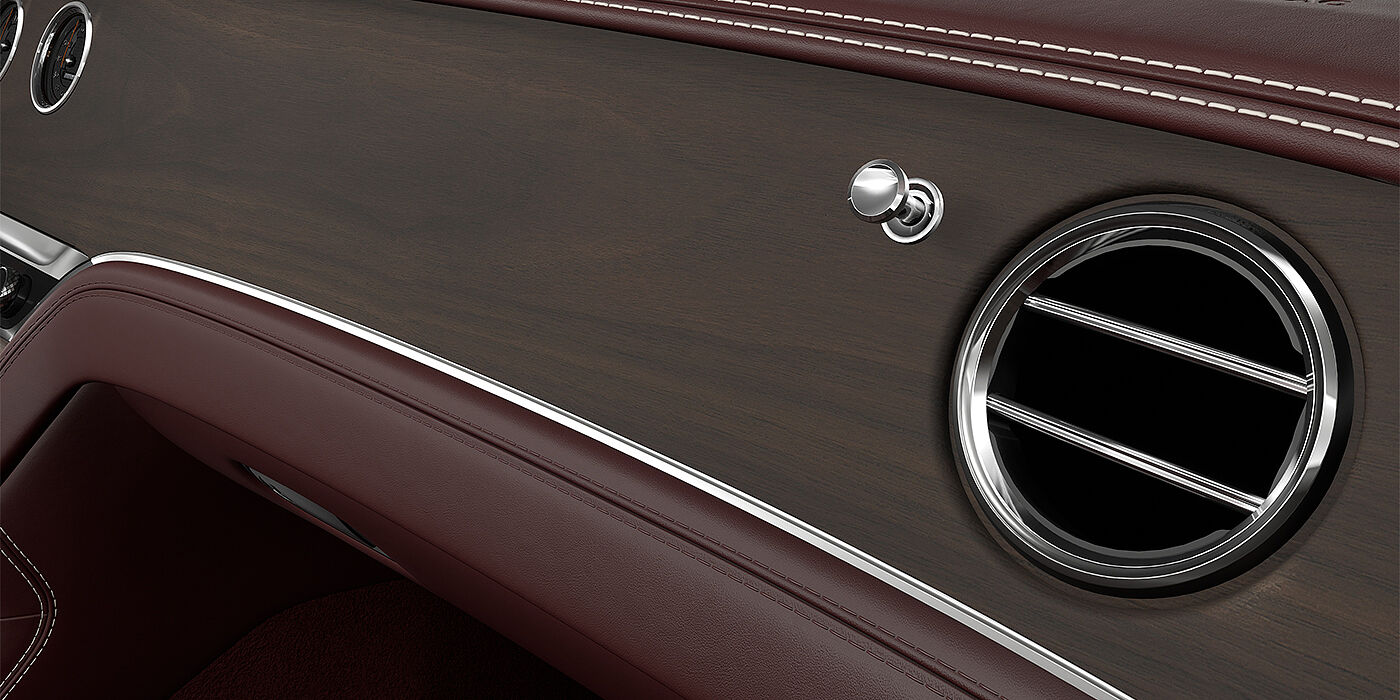 Thomas Exclusive Cars GmbH Bentley Continental GT coupe veneer detail in Open Pore Crown Cut Walnut