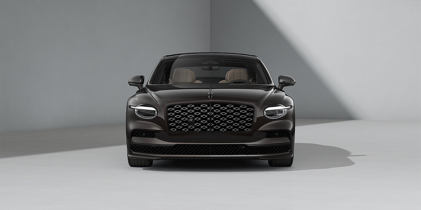 Thomas Exclusive Cars GmbH New Bentley Flying Spur Mulliner sedan in Havana brown paint full front with 22" Mulliner Black Painted & Polished wheels