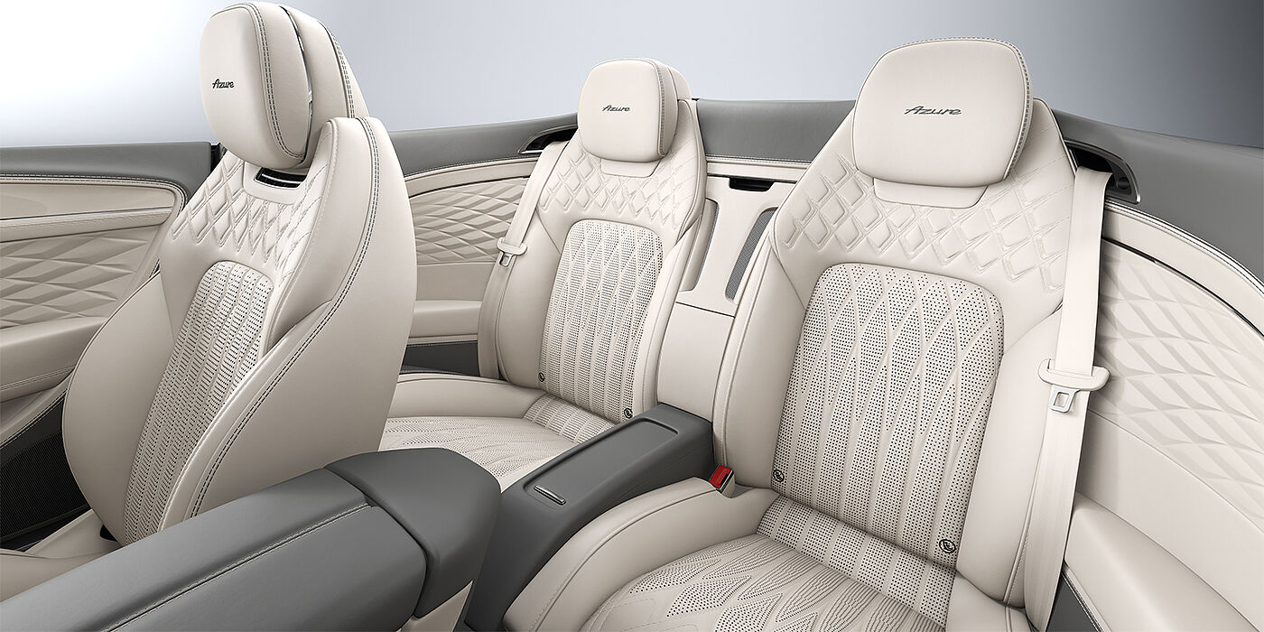 Thomas Exclusive Cars GmbH Bentley Continental GTC Azure convertible rear interior in Linen and Gravity Grey hides