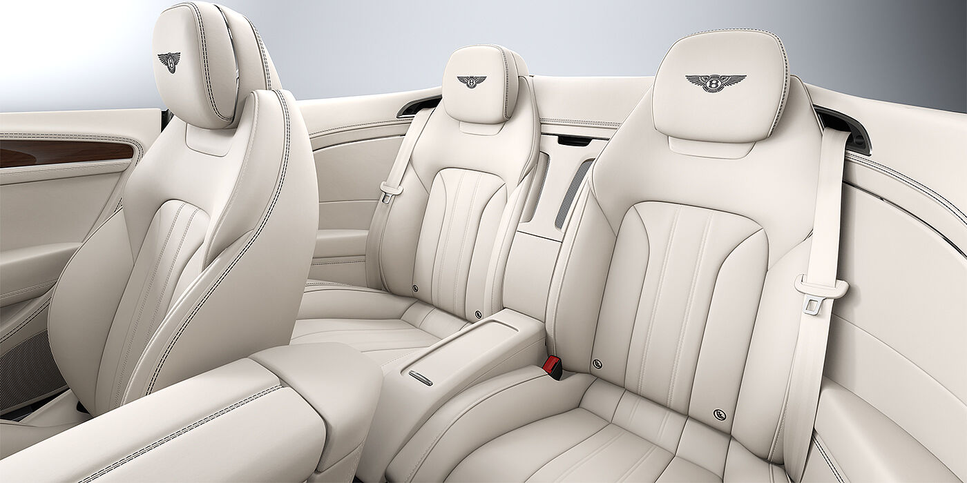 Thomas Exclusive Cars GmbH Bentley Continental GTC convertible rear interior in Linen and Imperial Blue hides