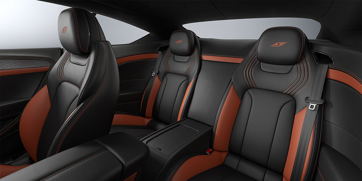 Thomas Exclusive Cars GmbH Bentley Continental GT coupe rear interior in Newmarket Tan and Beluga black hides