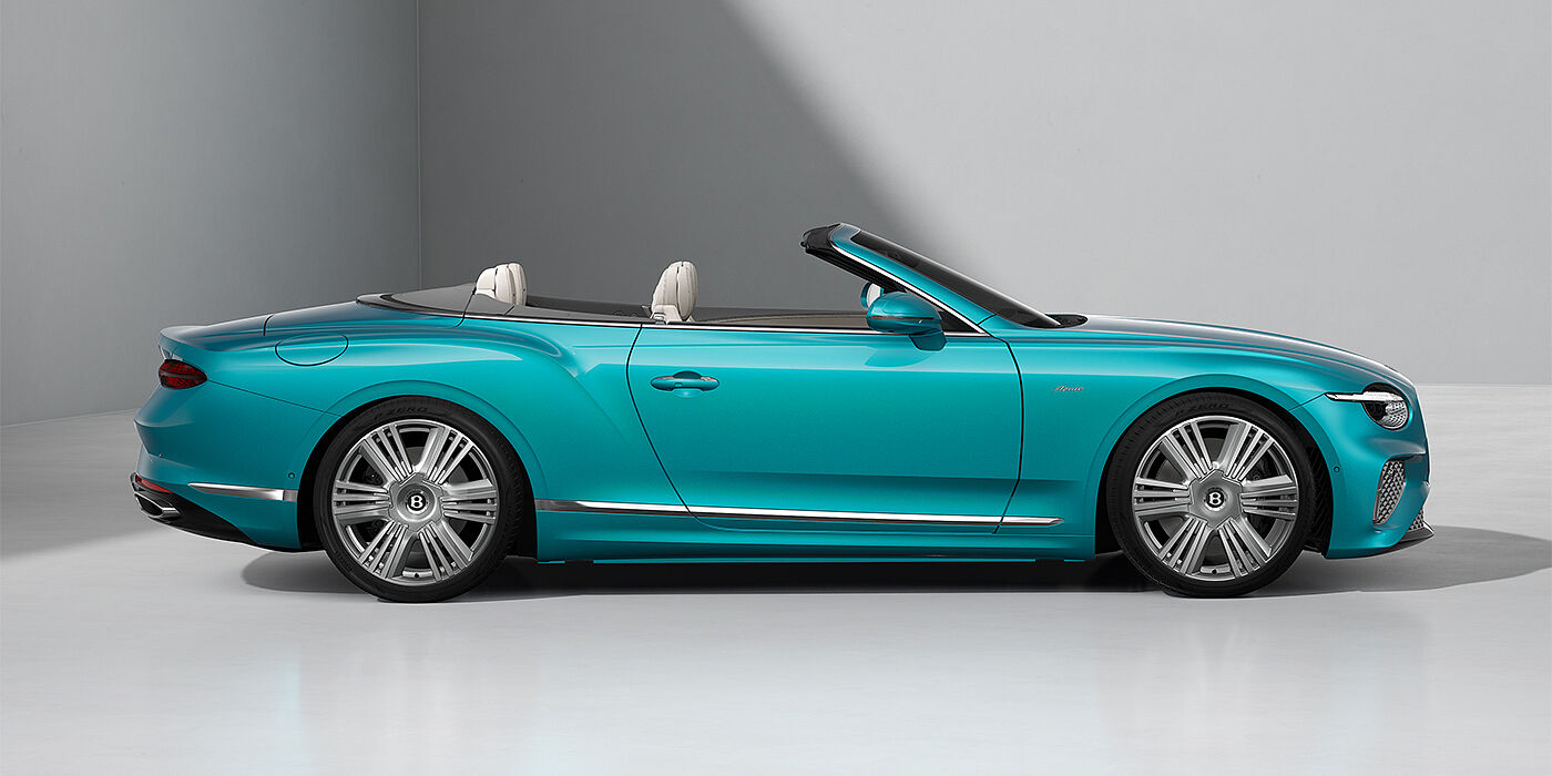 Thomas Exclusive Cars GmbH Bentley Continental GTC Azure convertible in Topaz Blue paint and 22" Azure wheels - profile