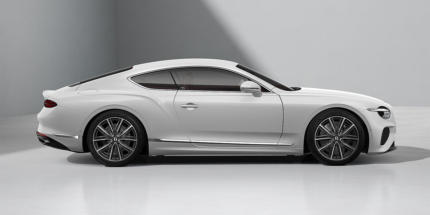 Thomas Exclusive Cars GmbH Bentley Continental GT coupe in Snow Quartz paint and 21" Ten Spoke wheels - profile