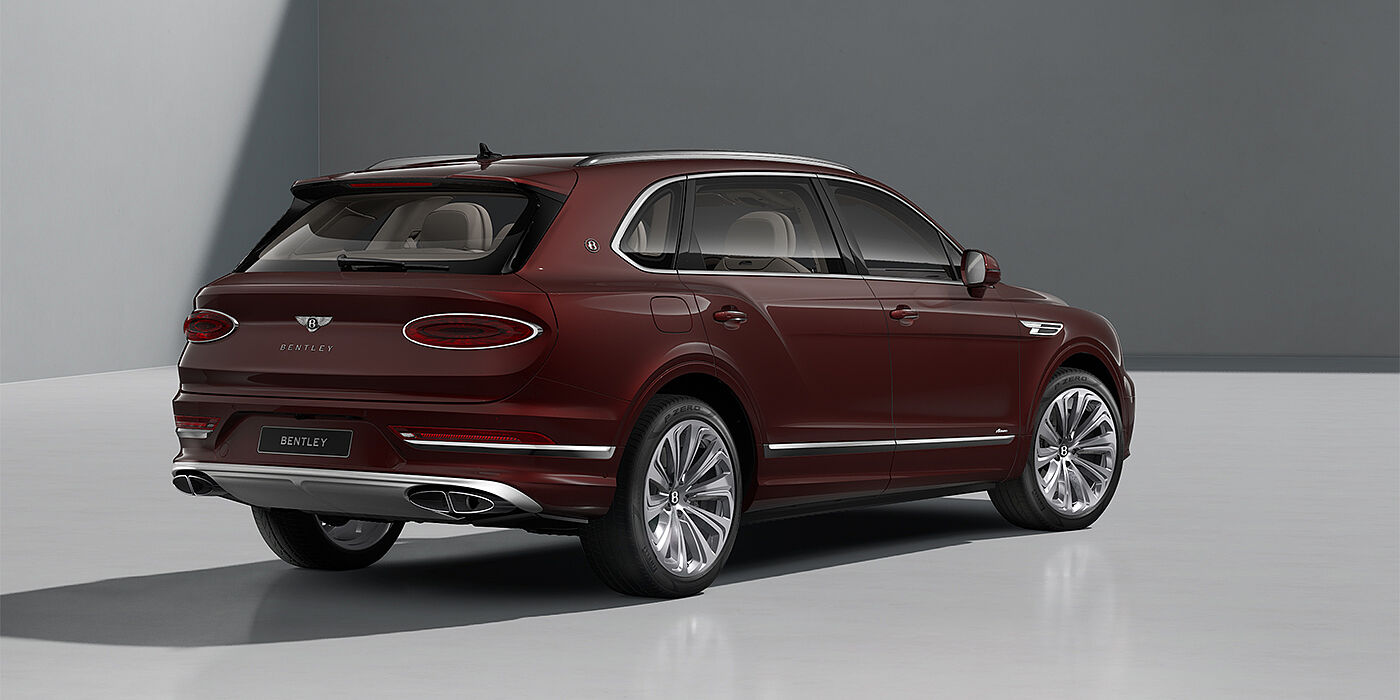 Thomas Exclusive Cars GmbH Bentley Bentayga EWB Azure SUV in Cricket Ball paint and 22" Ten Spoke Polished wheels- rear ¾