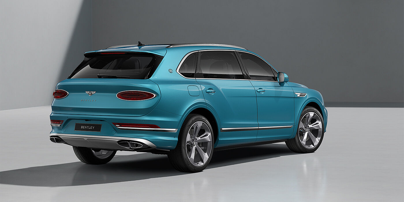 Thomas Exclusive Cars GmbH Bentley Bentayga EWB SUV in Light Windsor Blue paint and 22" Five Spoke Directional Polished wheels - rear ¾