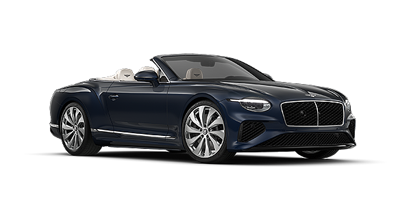 Thomas Exclusive Cars GmbH Bentley Continental GTC convertible in Dark Sapphire paint and 22" Ten Spoke wheels - front 3/4