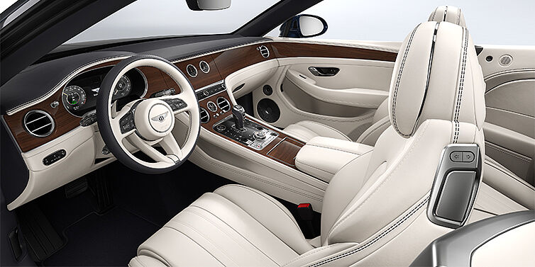 Thomas Exclusive Cars GmbH Bentley Continental GTC convertible front interior in Linen and Imperial Blue hides