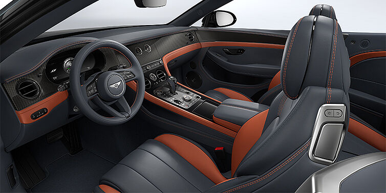 Thomas Exclusive Cars GmbH Bentley Continental GTC S convertible interior in Newmarket Tan and Beluga Black hides with Carbon Fibre veneer