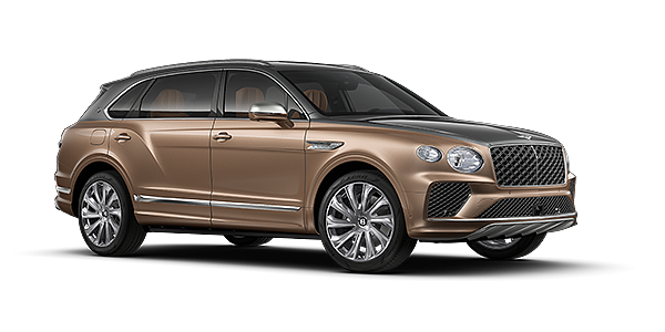 Thomas Exclusive Cars GmbH Bentley Bentayga EWB Mulliner SUV in Magnetic and Rose Gold paint and 22" Mulliner wheels – front 3/4