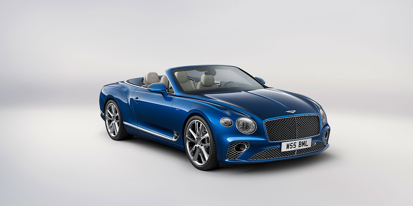 Thomas Exclusive Cars GmbH Bentley Continental GTC Azure convertible in Sequin Blue paint front 34