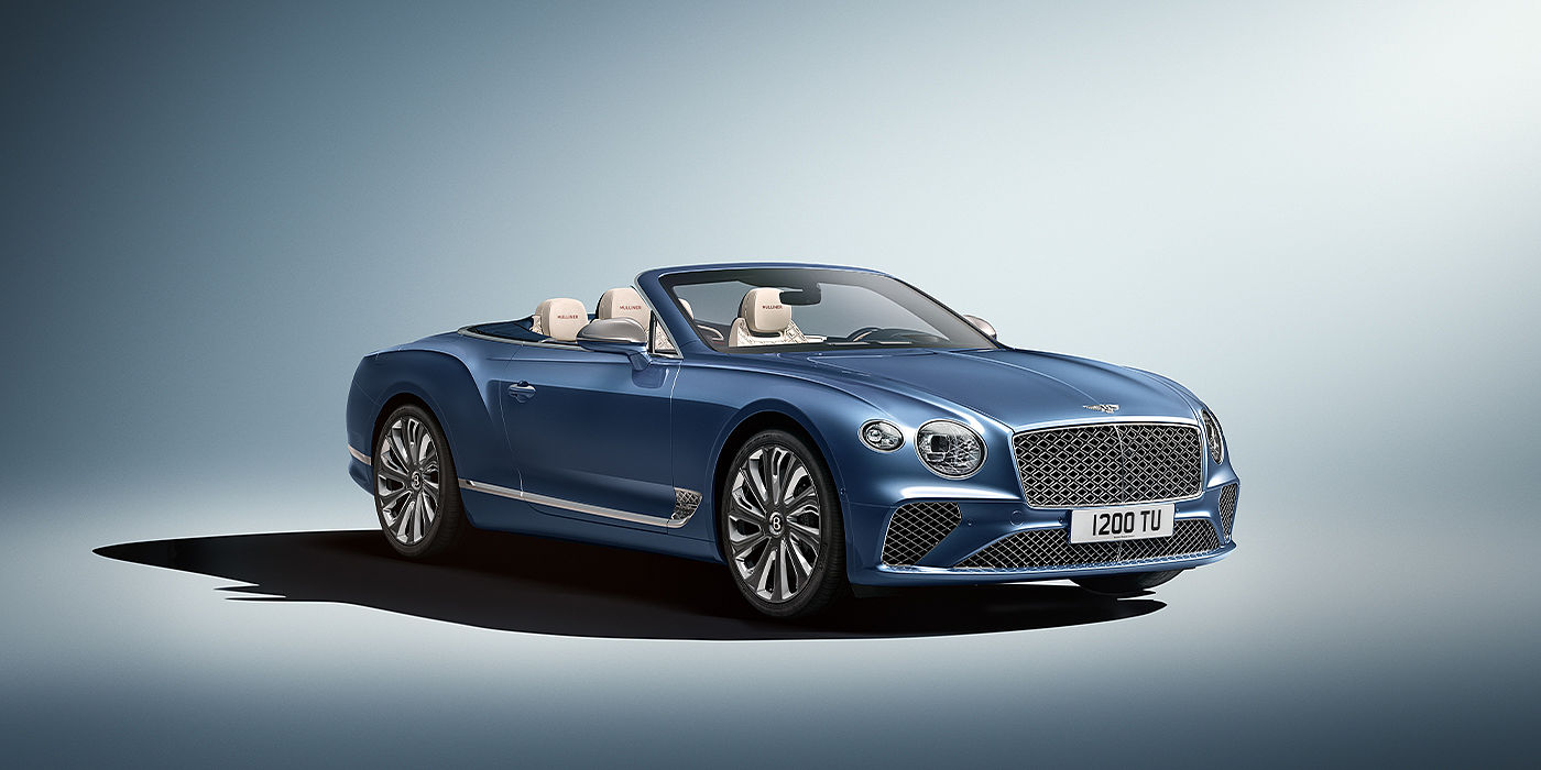 Thomas Exclusive Cars GmbH Bentley Continental GTC Mulliner convertible in Peacock blue paint front 34