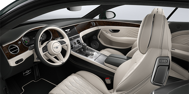 Thomas Exclusive Cars GmbH Bentley Continental GT Azure coupe front interior in Linen and Cumbrian Green hides