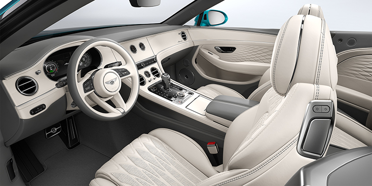 Thomas Exclusive Cars GmbH Bentley Continental GTC Azure convertible front interior in Linen and Gravity Grey hides