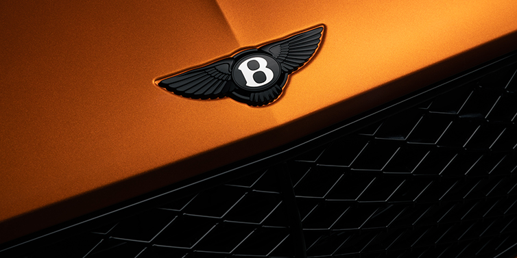 Thomas Exclusive Cars GmbH Bentley Continental GT coupe bonnet close up with black Bentley Wings bonnet badge