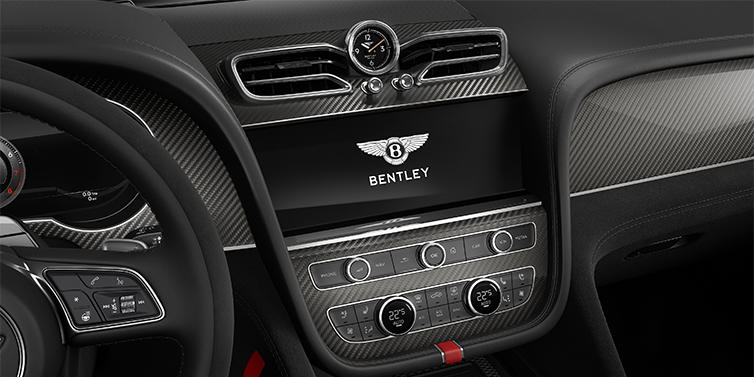 Thomas Exclusive Cars GmbH Bentley Bentayga Speed SUV centre console detail showing Bentley Wings